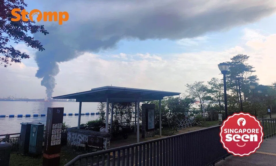 Massive plume of smoke from across the Strait of Johor