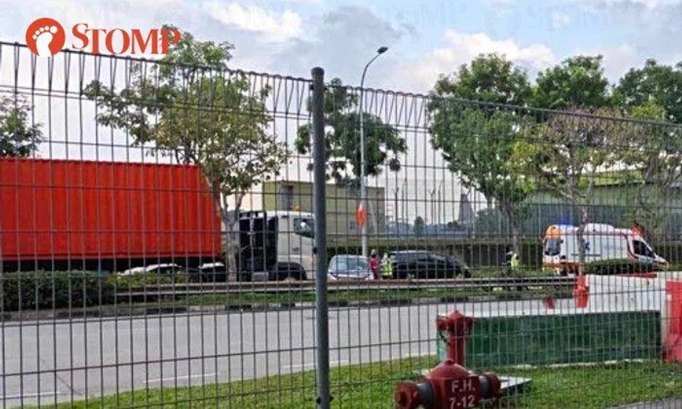 Sharing a photo of the aftermath taken at 5.20pm, Stomper Theresa said the accident involved a container truck and a car.