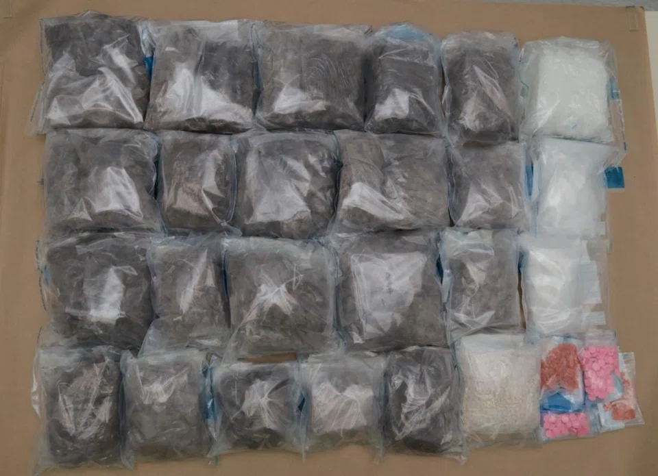 Drugs seized from the rear box of the motorcycle on March 17.