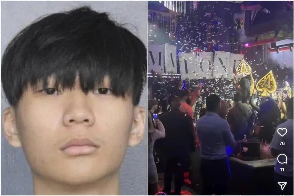 An Instagram reel (right) shows Malone Lam (left) purportedly having an extravagant party at a nightclub.