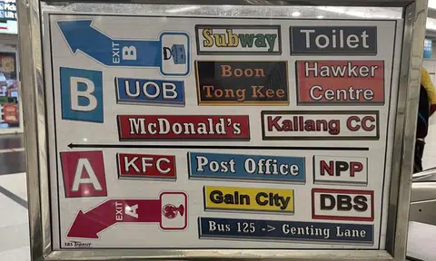'Like a kid's art project': Directional signage with 'low budget charm' spotted at Boon Keng MRT