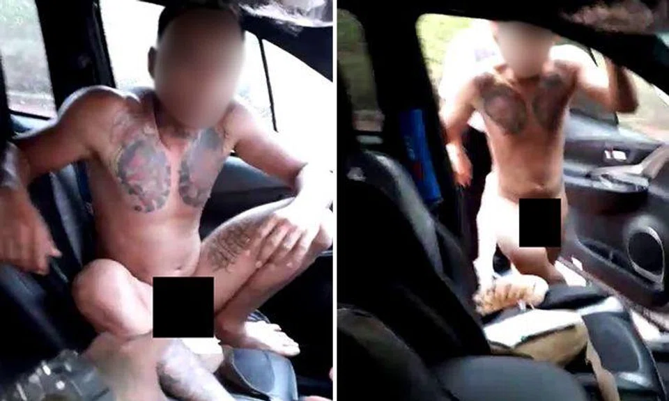 Man arrested after chasing another guy -- who was naked and hiding in car