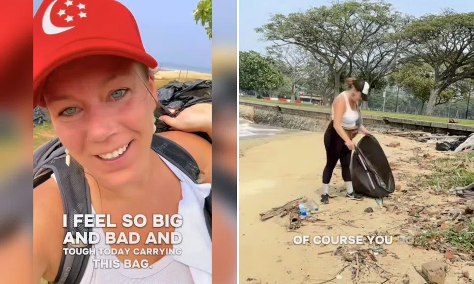 jennifer lee tourist singapore beach clean