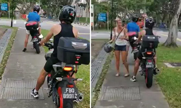Motorcyclist allegedly reverses towards jogger who called out trio for ...