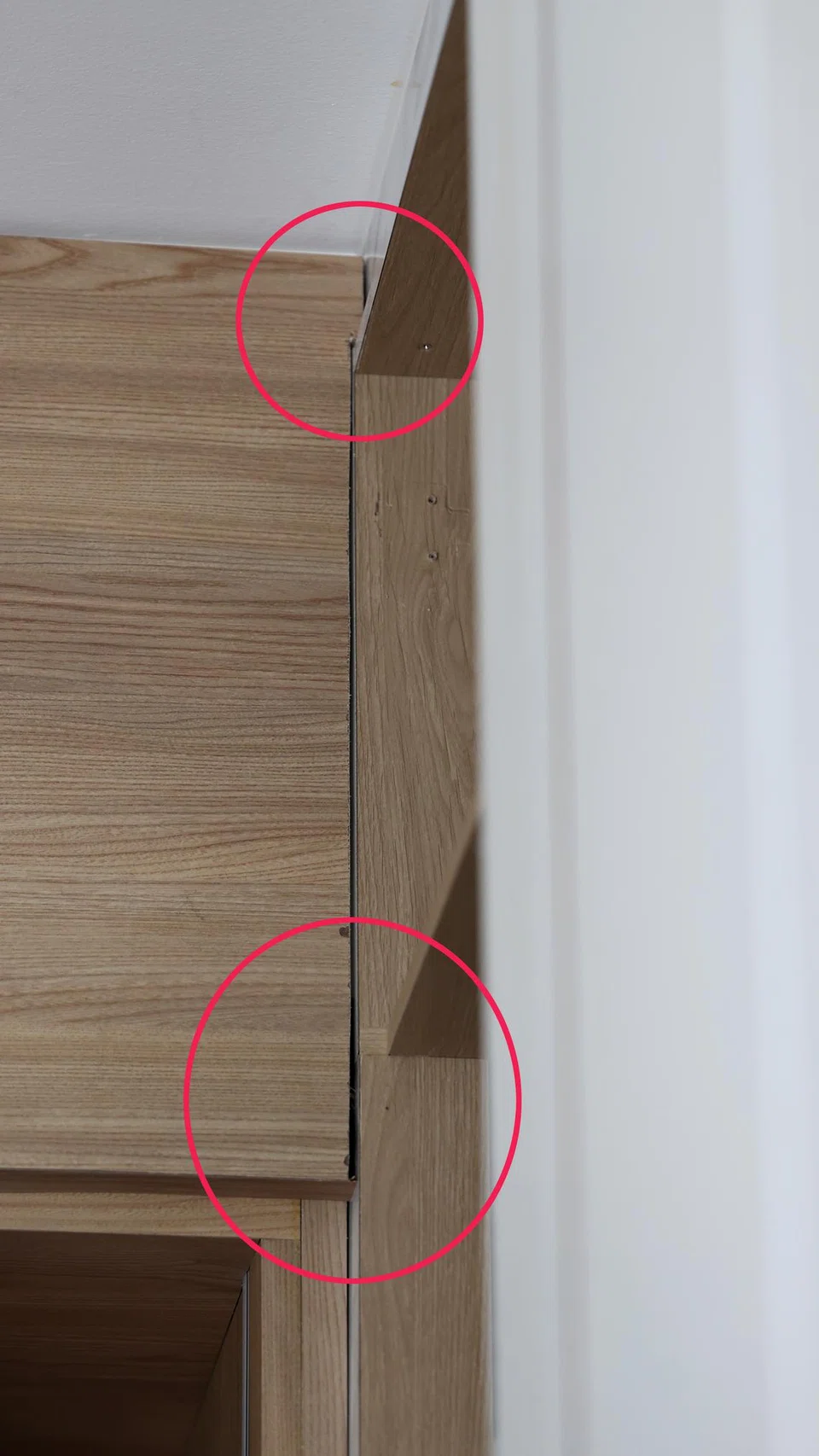 Mr Luo said the cabinets ended up asymmetrical due to a measurement error.