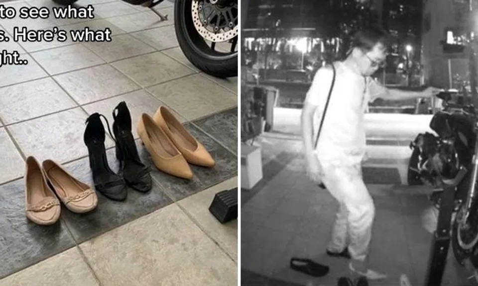 Stranger tries on woman's shoes outside her home, had once left random heels behind
