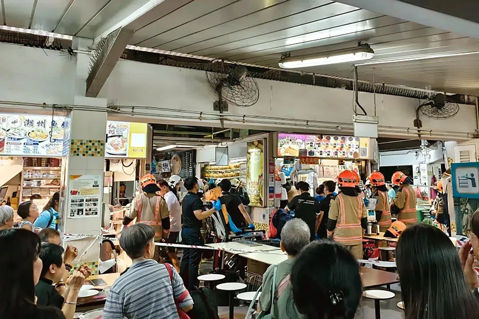 The person’s hand was subsequently released from the juicer and the person was taken to National University Hospital.