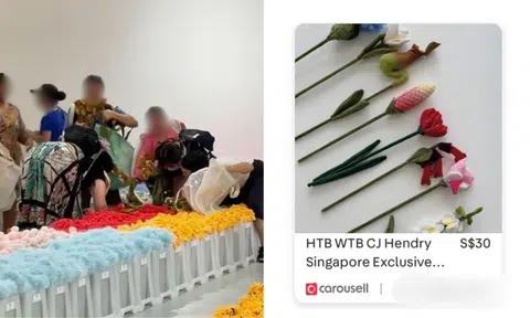 Plush flowers from flower market Singapore resold on Carousell