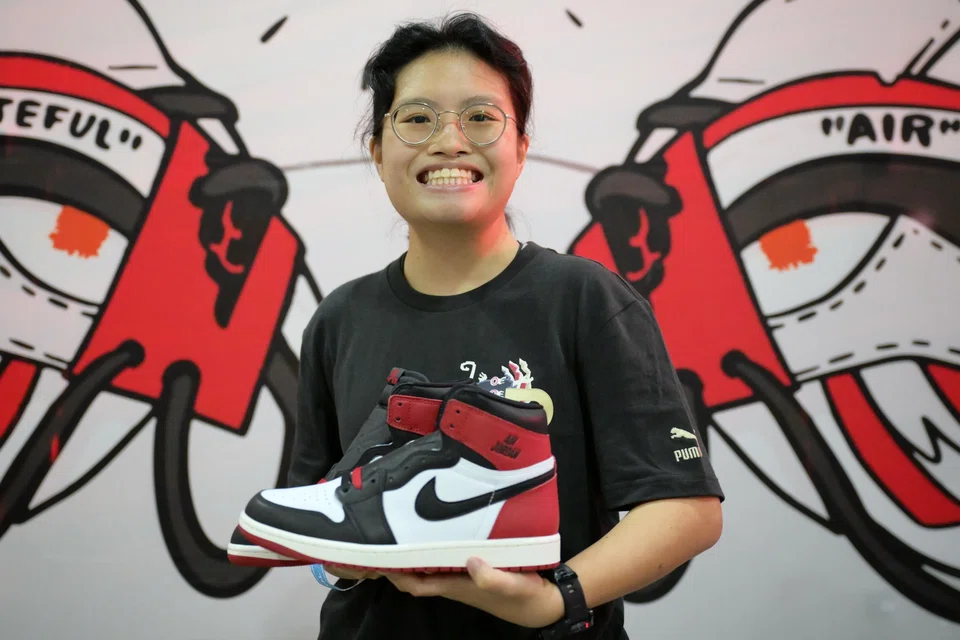 Sneaker aficionado Edlyn Tang, 20, with her Jordan Brand: Unbannable