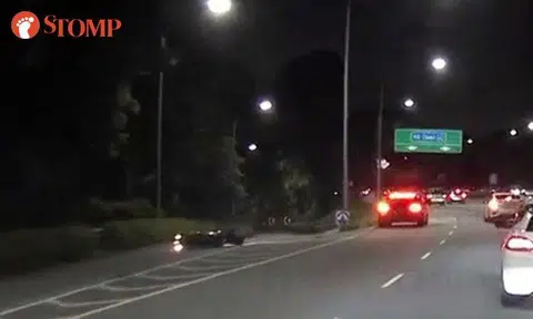 Car sideswipes motorcycle along Lornie Road, 61-year-old driver assisting with police investigations