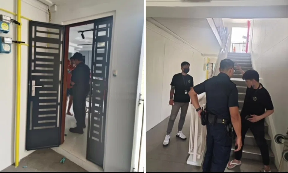 Police at the scene.