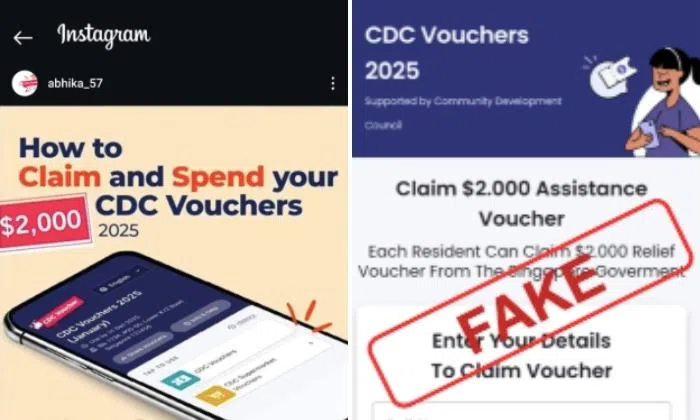 Instagram users click on link to redeem CDC vouchers, get asked to ...