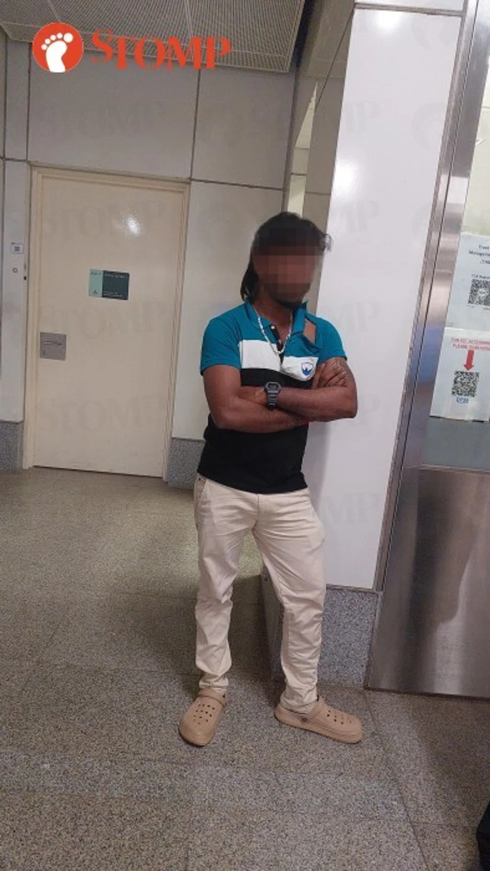 Man at Bedok North MRT station.