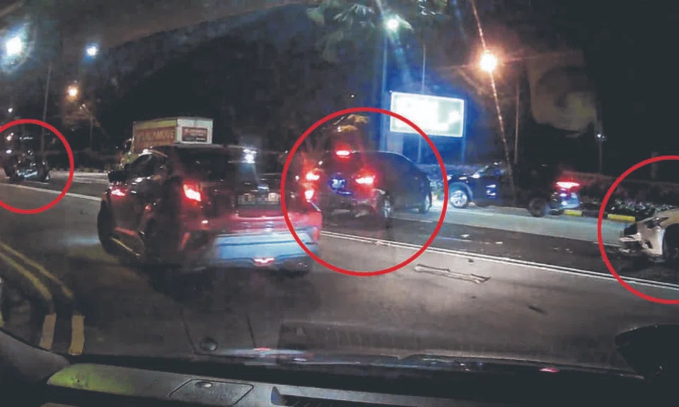 An eyewitness said that he was driving to the airport when he heard two loud bangs.