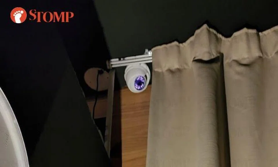 The wellness spa owner, Mr Yu, told Shin Min Daily News that he was unaware of the camera's existence at the time.