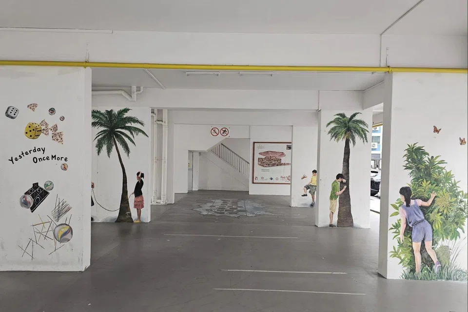 Reddit post of murals showing kids playing under a no football sign racks up 1,500 upvotes and 100+ comments as netizens reminisce about childhood play in Singapore.