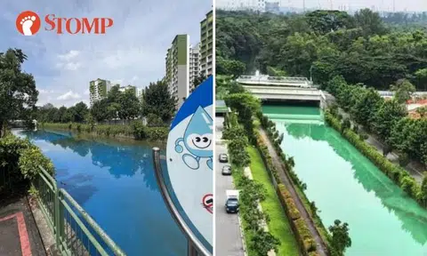 Yishun canal turned 'unatural yet attractive' blue, then green