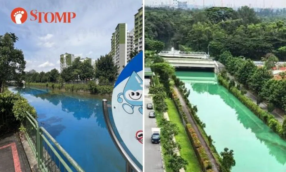 Yishun canal turned 'unatural yet attractive' blue, then green
