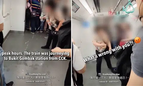 Woman drinks and spits water on MRT, female commuter gets praise for stepping in