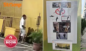 Another man caught peeing at Petain Road alley — right next to warning sign featuring earlier Stomp reports