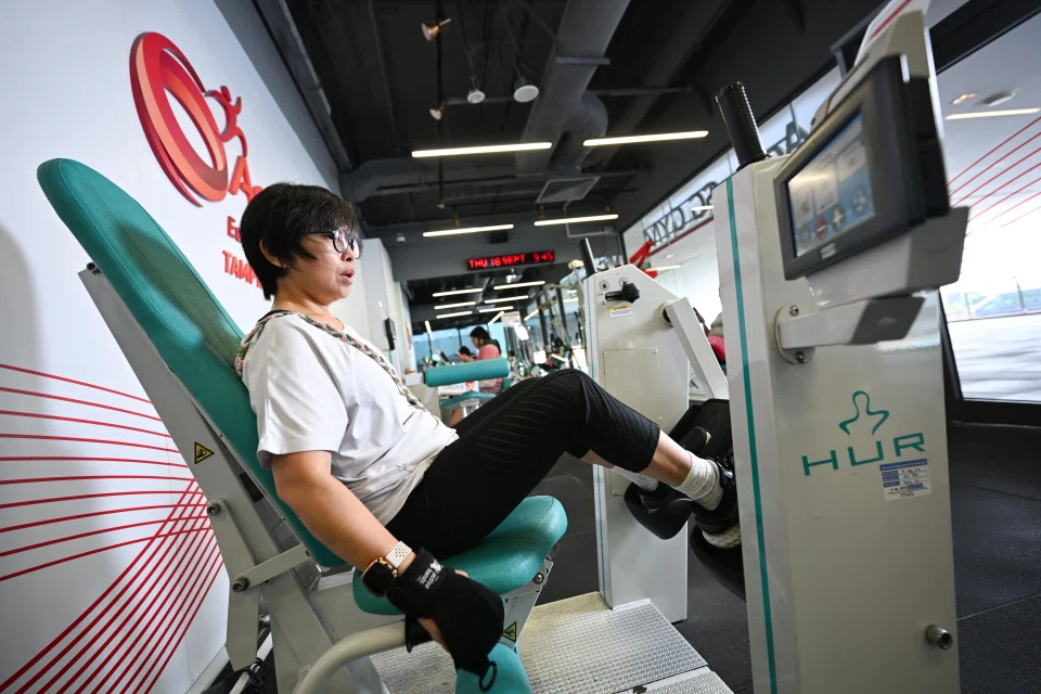 Ms Wendy Leaw, 49, had a stroke in 2023 and now does strength training at least once a week.