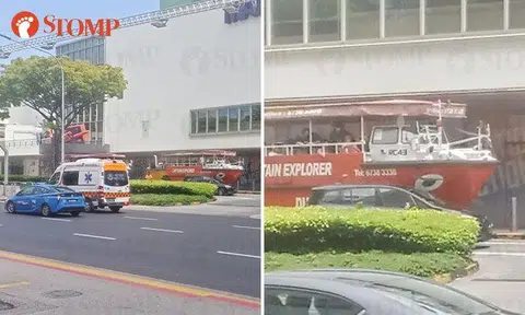 Driver taken to hospital after his car collides with amphibious tour vehicle outside Marina Square