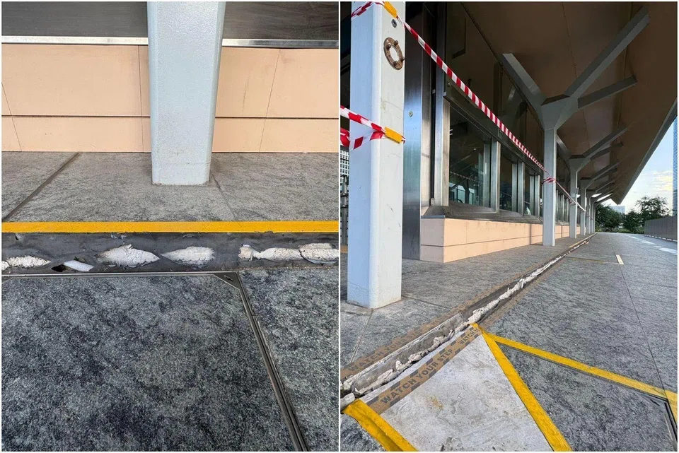 Warning signs and caution tape are in place at the station's entrances.