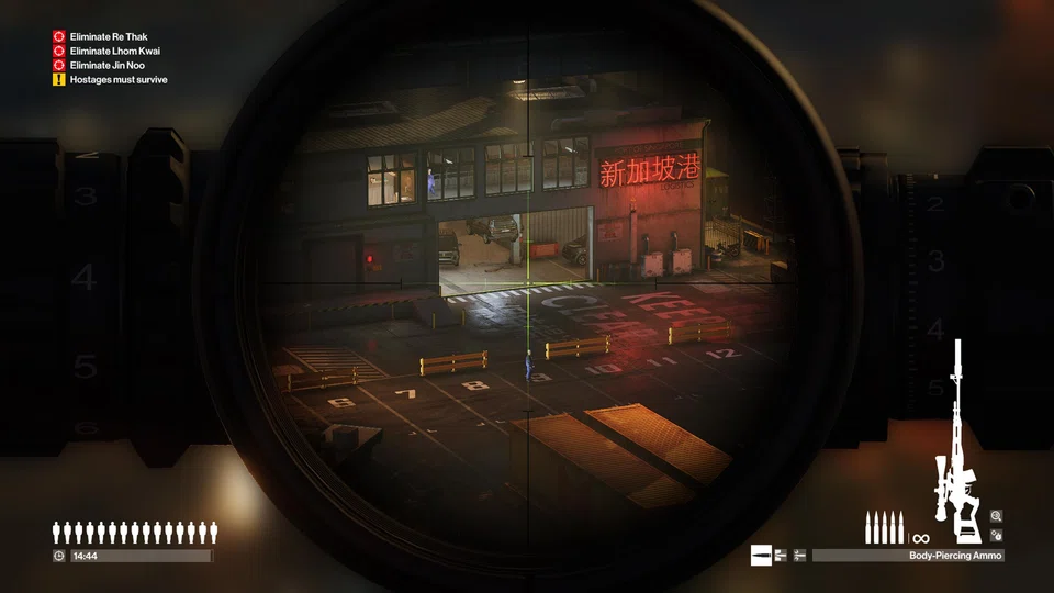 Hitman 2 (2018) depicts a container port in Singapore that is the site of a hostage scenario perpetrated by the military of a fictional Asian country.