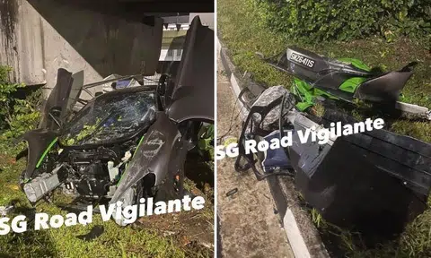Photos of the damaged McLaren MP4-12C 650S Spider were posted on Facebook group SG Road Vigilante.
