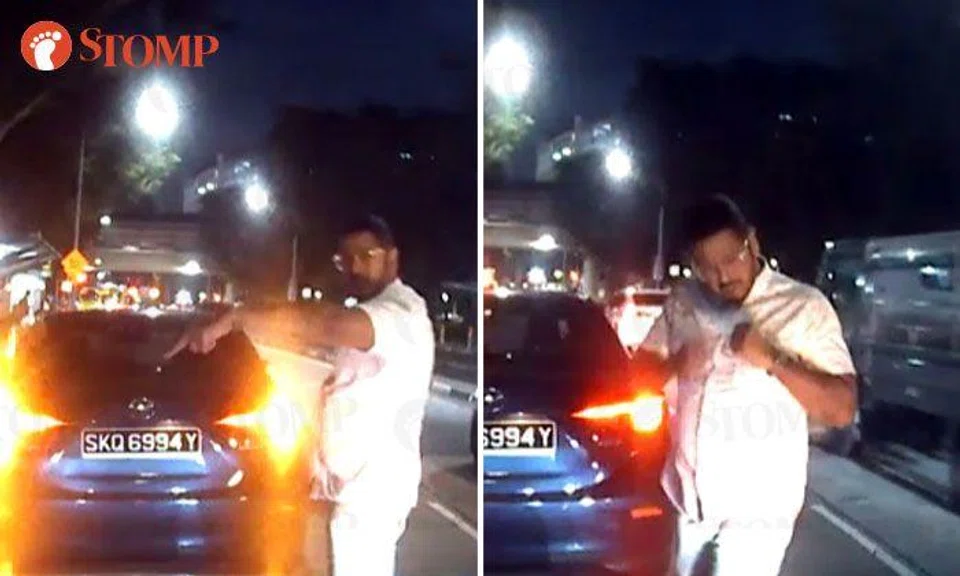 Mazda driver challenges Stomper to fight 'one-on-one' after getting honked at for trying to cut lane