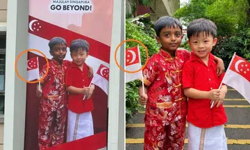 flipped singapore flag on ndp banner parents clarify original photos were correct