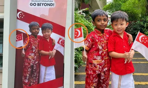 flipped singapore flag on ndp banner parents clarify original photos were correct