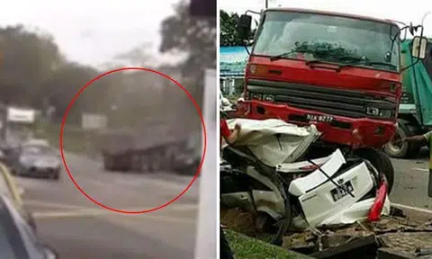 S'porean family of 4 killed in Port Dickson: Video shows lorry speeding through intersection before crashing into car