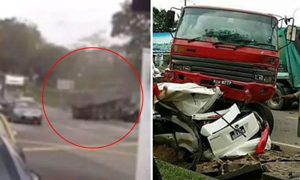 S'porean family of 4 killed in Port Dickson: Video shows lorry speeding through intersection before crashing into car