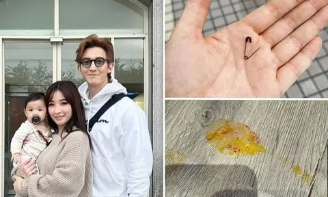 The couple recounted the harrowing experience in a joint Instagram post, along with photos of the safety pin and vomit tinged with blood. PHOTOS: SHARON701111/INSTAGRAM