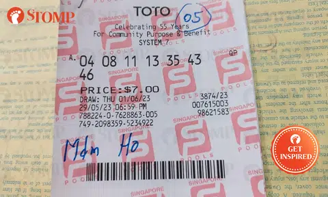Yishun resident grateful to Singapore Pools staff for safekeeping his Toto tickets