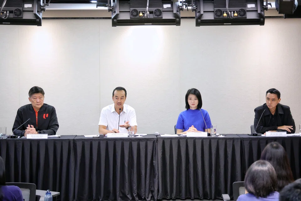 From left: NTUC secretary-general Ng Chee Meng, Senior Minister of State for Manpower Koh Poh Koon, Senior Minister of State for Transport Sun Xueling and Grab group managing director of operations Yee Wee Tang at a press conference on Sept 11.