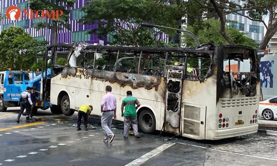 'Explosion' heard after passenger bus catches fire at Portsdown Road junction