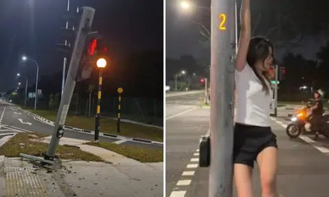 Damaged traffic lights spotted after LTA warning against TikTok trend of hanging on them