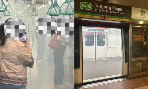 Passengers guided off train at Tanjong Pagar MRT station after power bank emits smoke