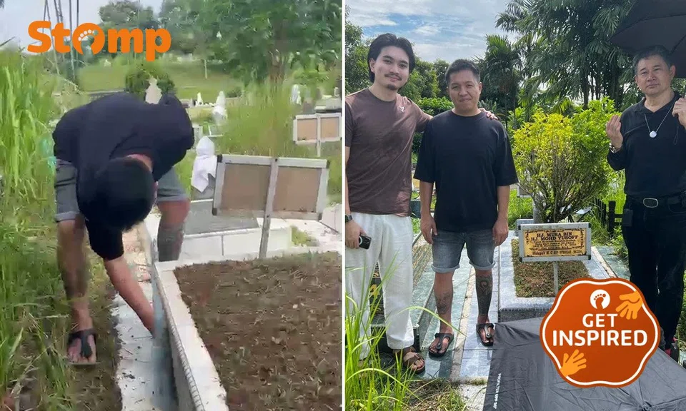 Grab driver waits with passengers at cemetery and helps clean relatives’ graves