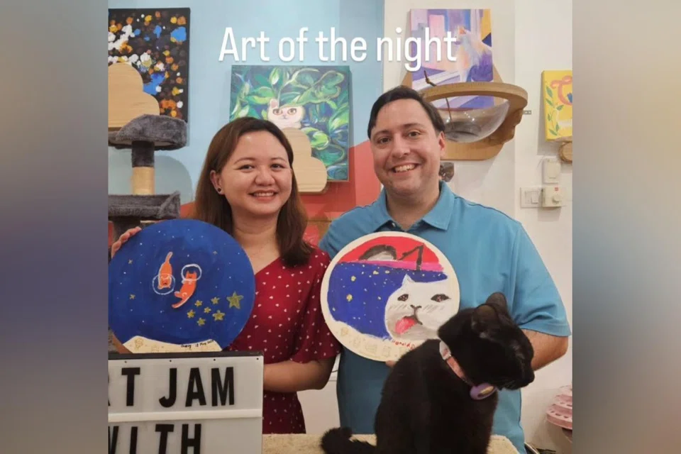 Participant of Match Me Abroad Harold Davis (right), who went on a date with "Cheezy" in Singapore. 