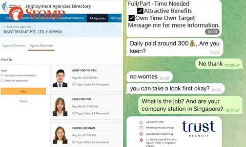 Trust Recruit is a legit company, but scammers using its name and employees' photos to lure victims