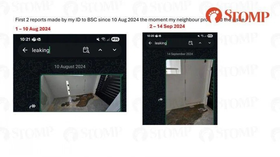 Water leakage at Tengah block