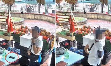 man steals staff phone CCTV Durian Lah