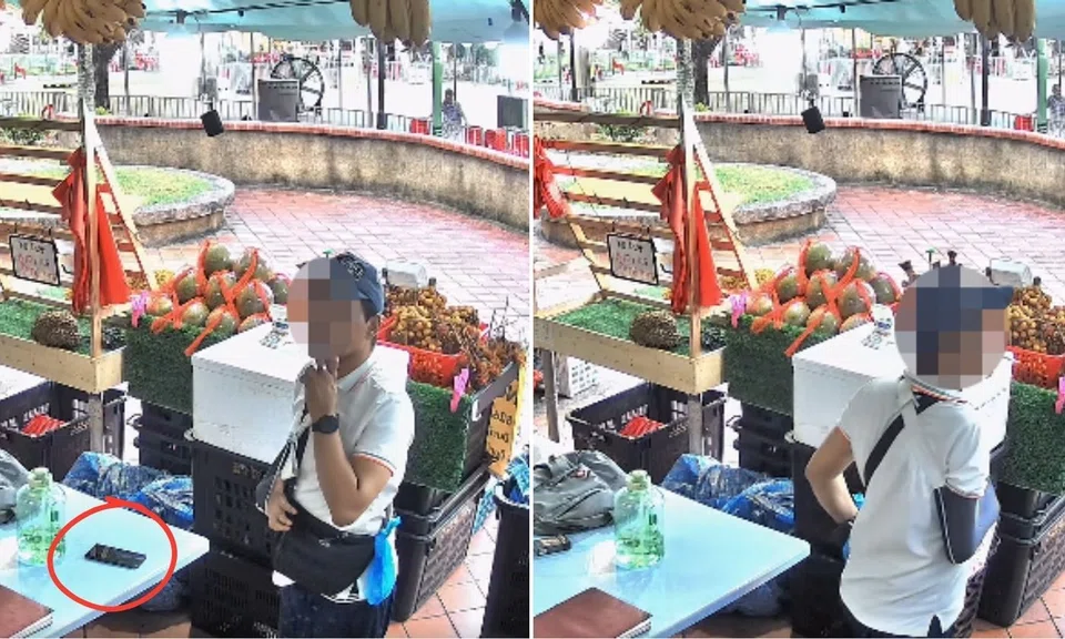 man steals staff phone CCTV Durian Lah