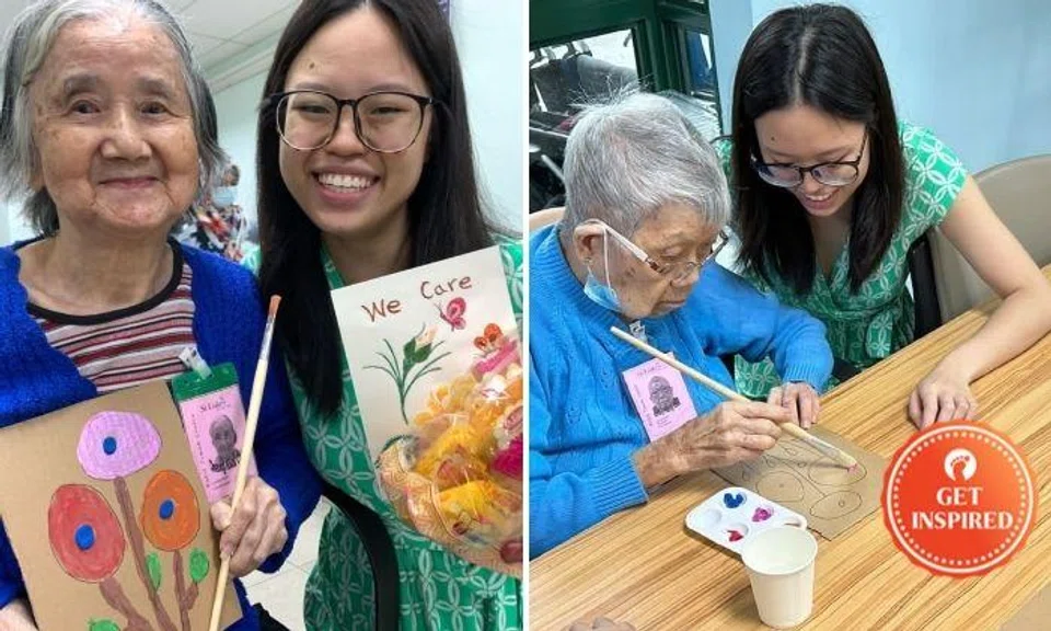 Stomper: "Emily shared her June Cost-of-Living special payout by blessing the elders at St Luke’s with delicious soft buns and doing art therapy with them,"