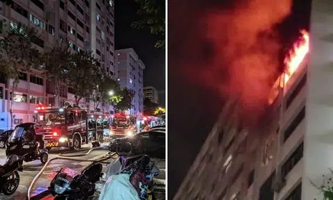 SCDF and the police received more than 30 calls that a fire had broken out in the Tampines flat. 
