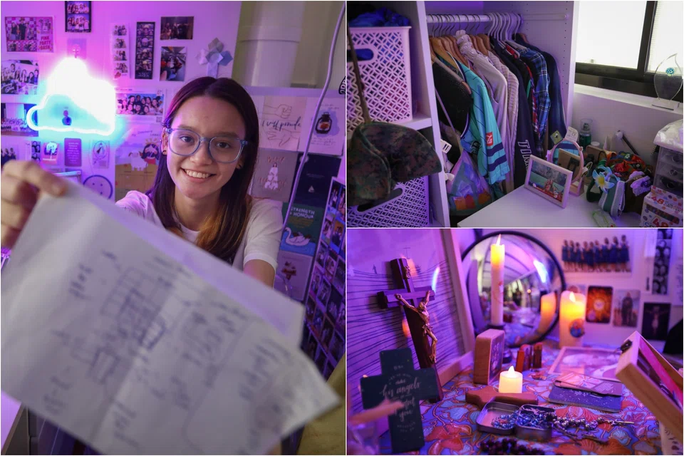 Ms Shelley had to get creative to transform the space, which is roughly 39 sq ft in size, into a functional bedroom.