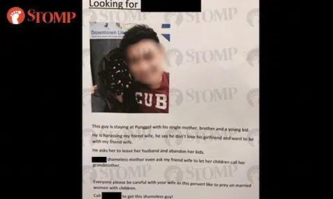  Posters claiming 'Yan Dao' man harassed married woman put up at Punggol void decks